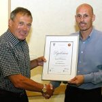 Dario Gradi Presenting me with my coaching diploma
